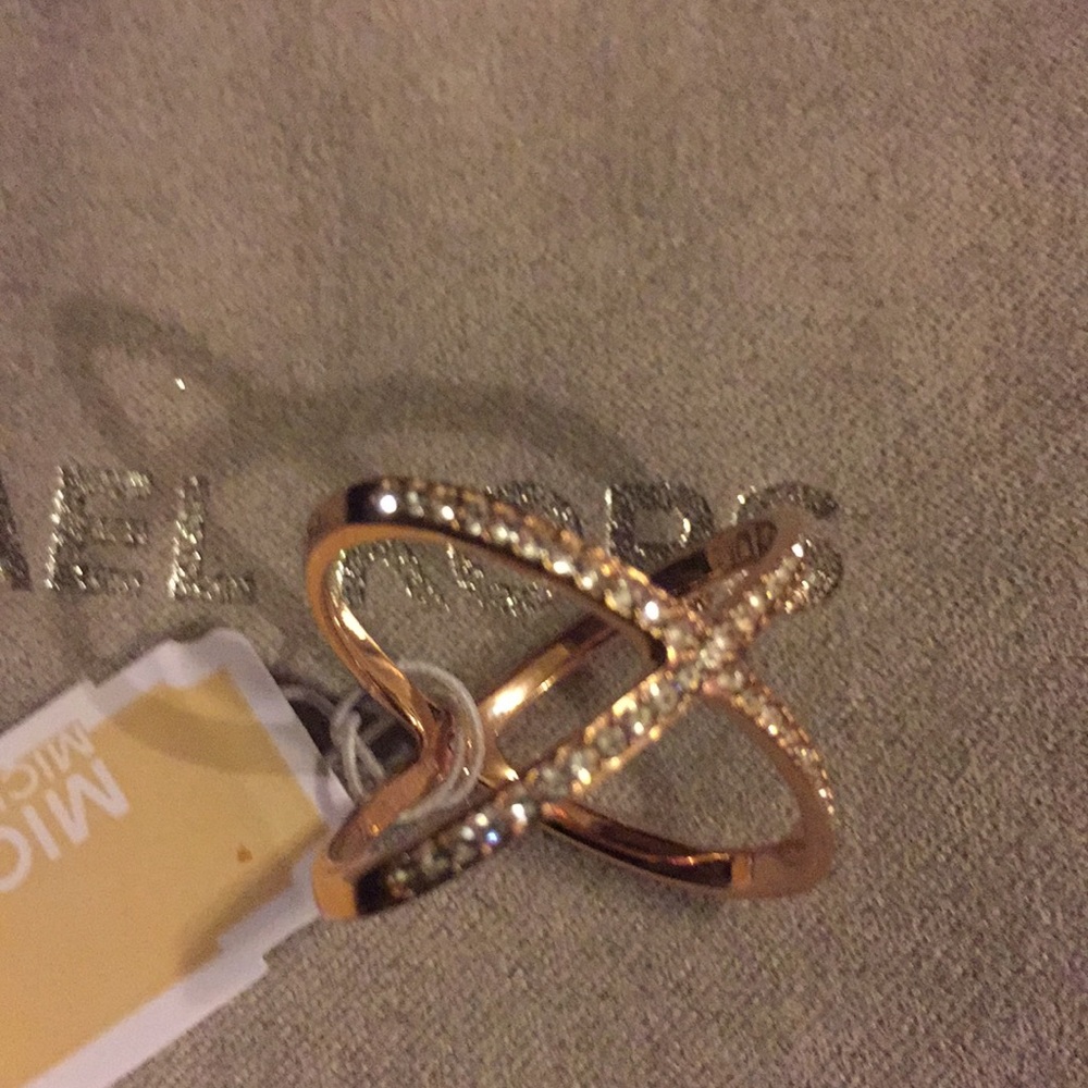 MICHAEL KORS - Pave X ROSE GOLD RING (NEW)